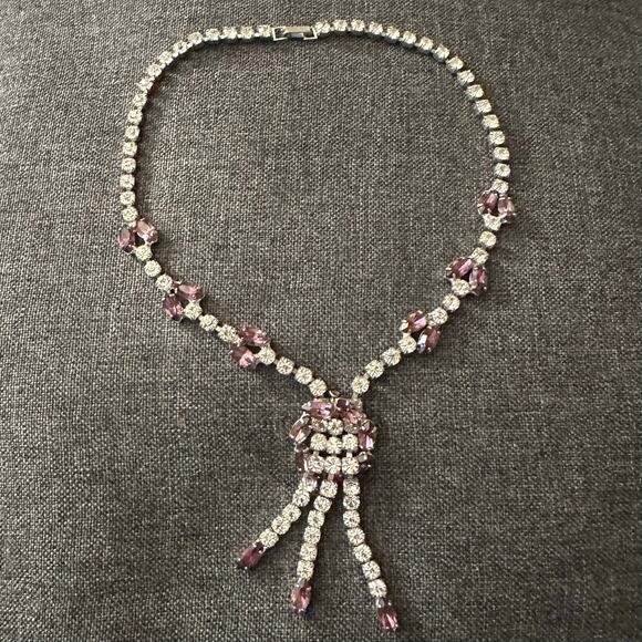 Vintage Coro Rhinestone Necklace - Picture 1 of 8
